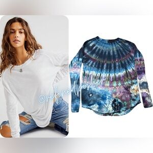 Free People We the Free Arden Tee size Small NEW White Tie Dye
